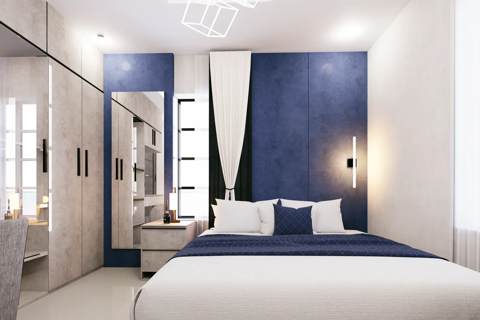 An FDD bedroom render — the level of finish the programme teaches